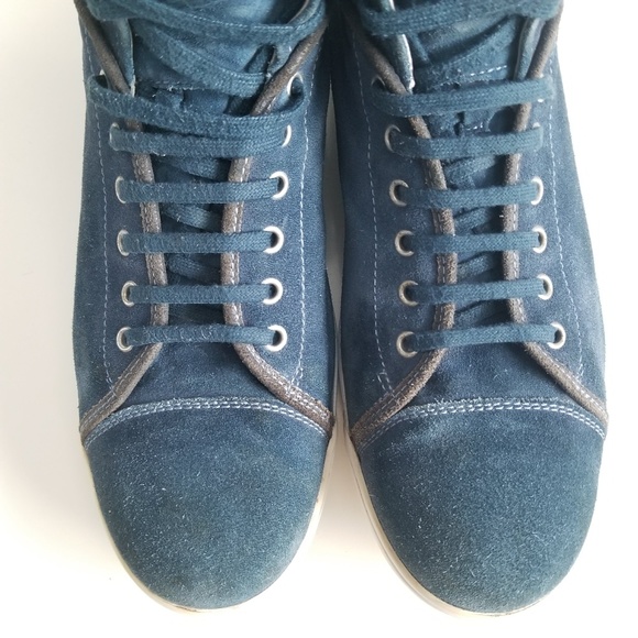 HOGAN REBEL Fashion Sneakers High Top Blue Suede - Picture 7 of 12